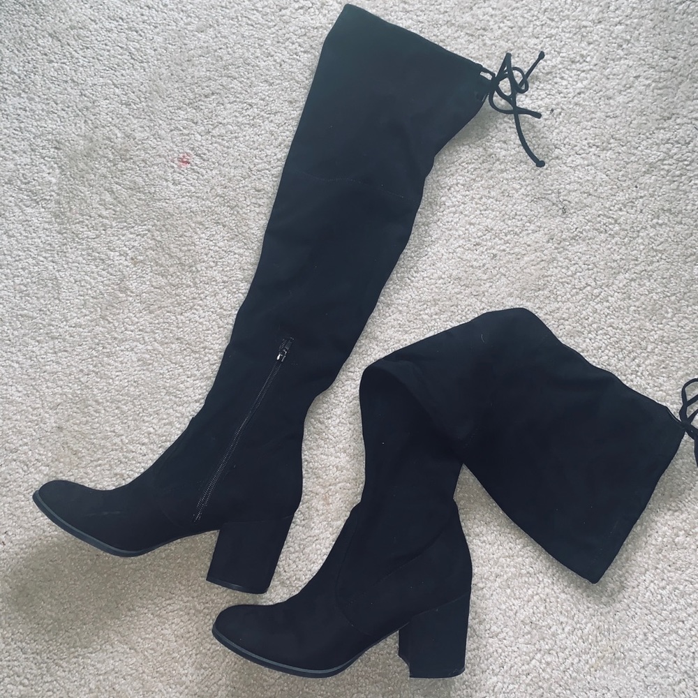 Thigh high boots, gently used!